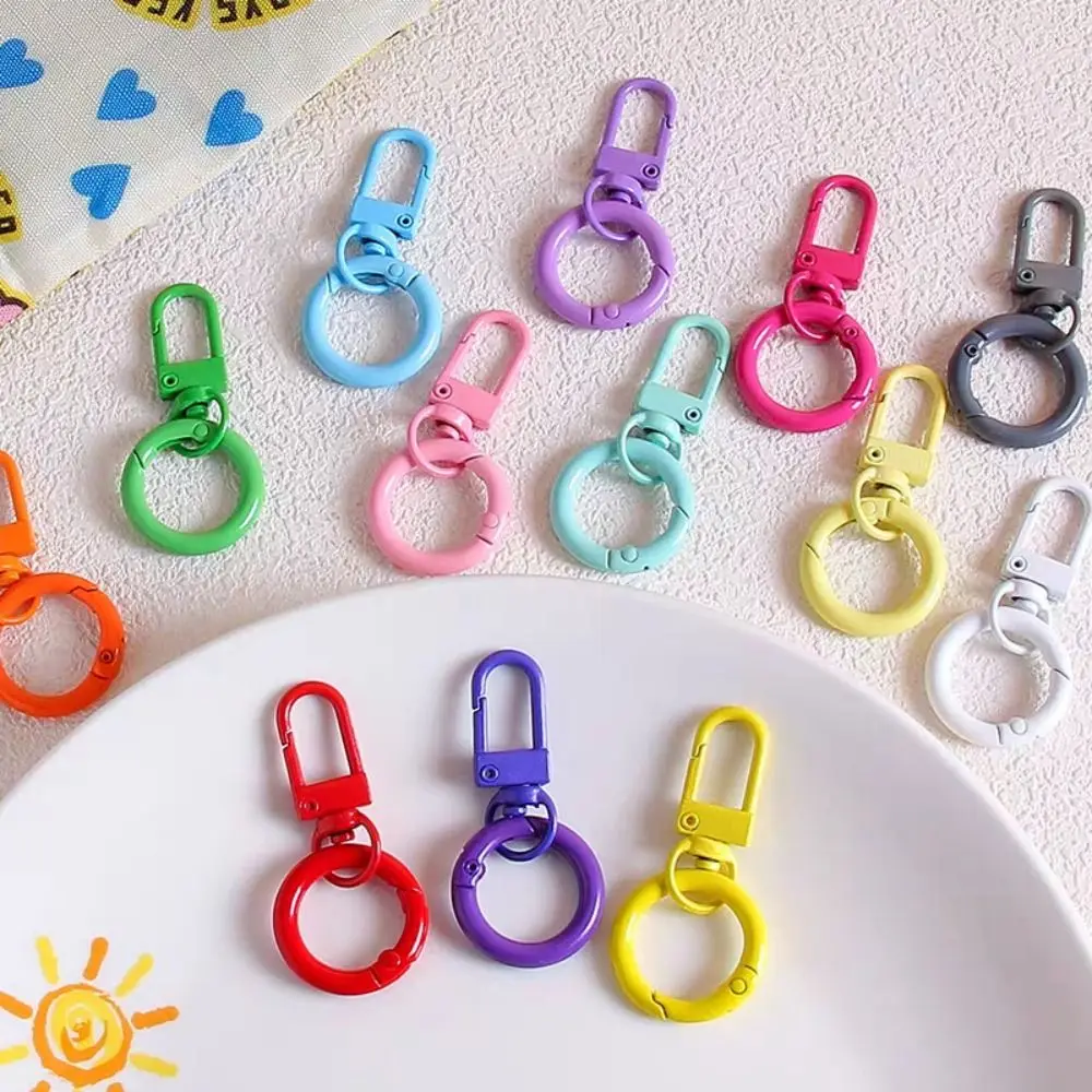 Candy Color Spring Clasp for Keyring Connecting Ring Jewelry Making DIY Jewelry Buckle Connector Metal Pendant