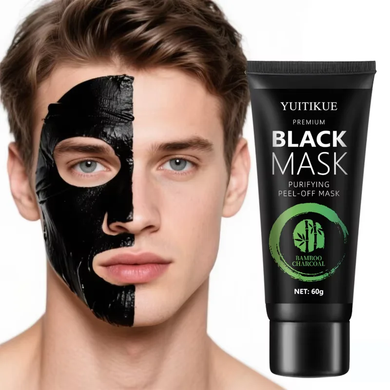 Mascarilla de carbón de bambú para puntos negros - Mascarilla exfoliante que contiene ácido ascórbico y ácido hialurónico, con propiedades hidratantes y reguladoras de grasa, puede limpiar la piel.