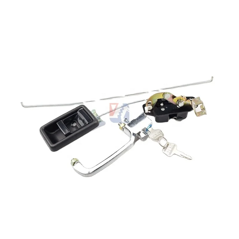 JUYULONG Excavator Parts HD512 820 1023 1439-1-2 Cab Door Lock Assembly Inner Outer Handles Kato Engine Machinery Parts