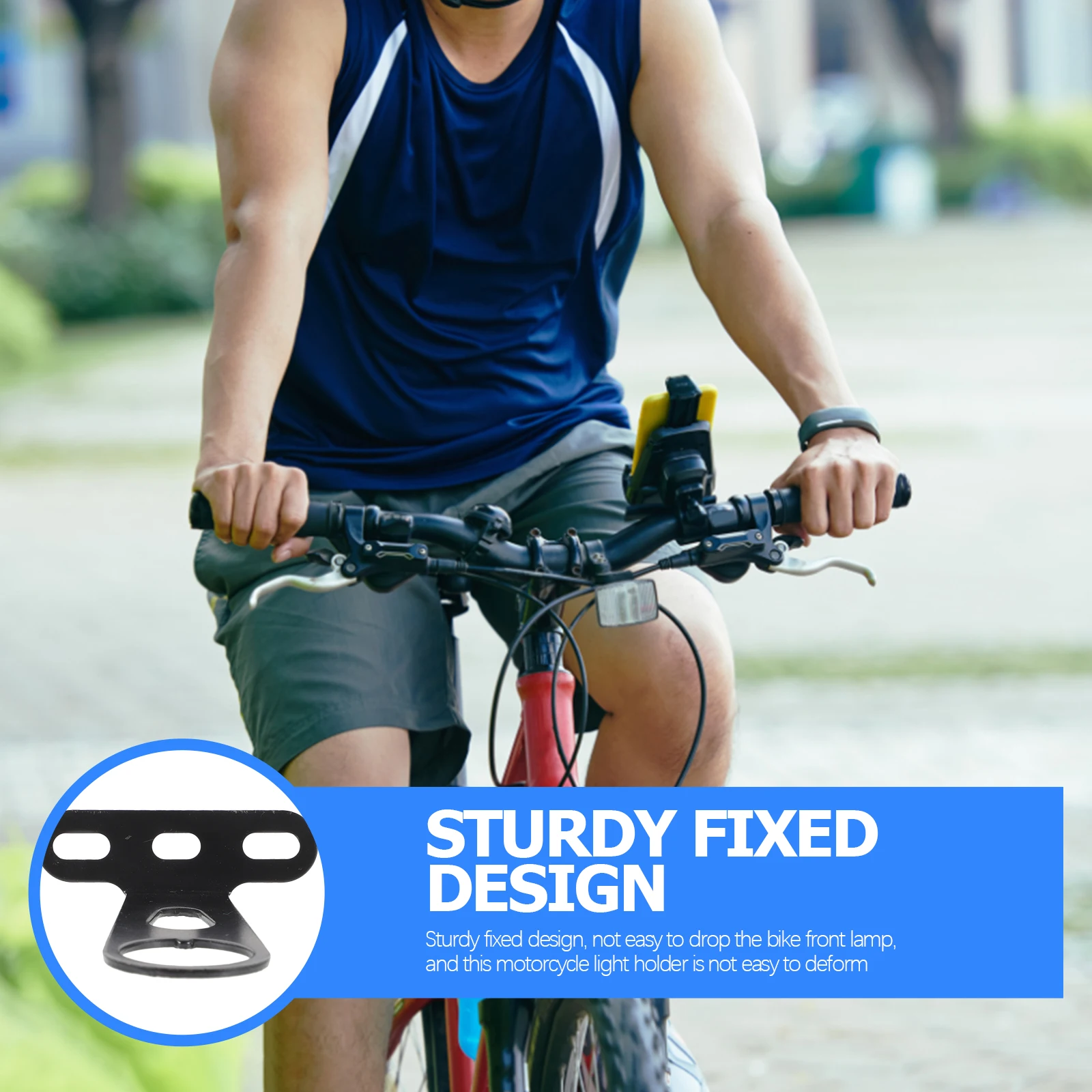 

Sturdy Steel Front Mount Bracket Fork Lamp Shockproof Bicycle Rack Wear-Resistant Easy Install Durable Metal Bike Light Stand