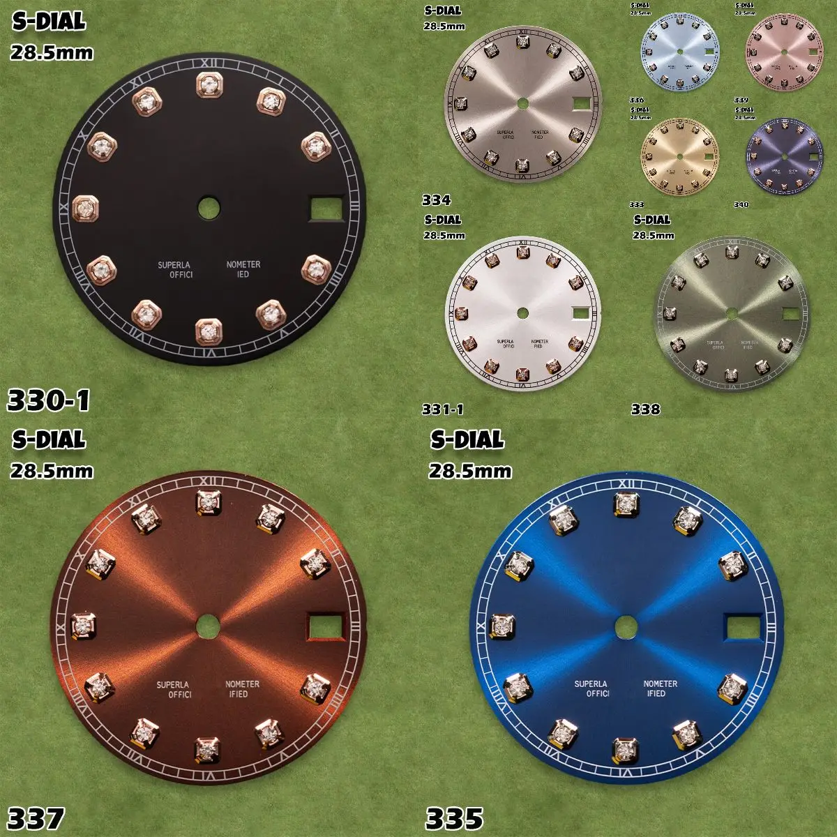 

Циферблат NH 28,5 мм с логотипом S, циферблат Sunray Diamond, подходит для механизмов NH35/NH36/4R/7S, аксессуары для модификации часов