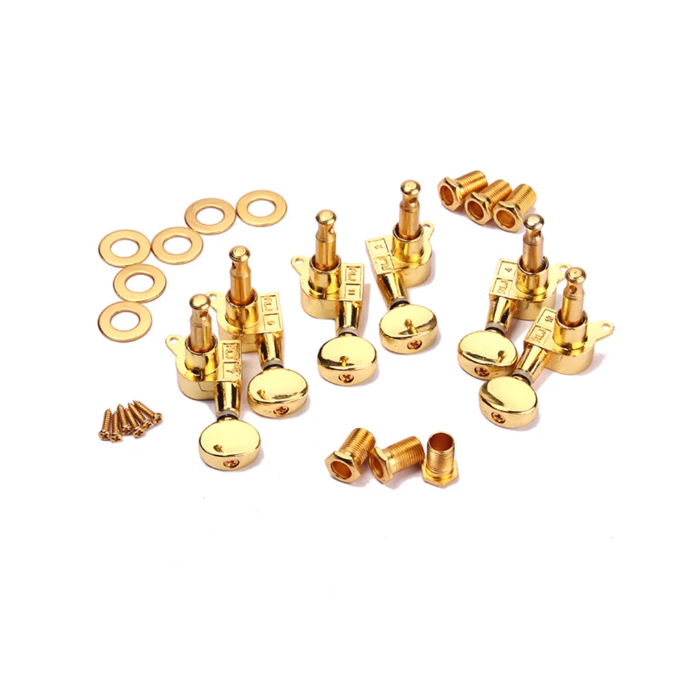 

Gold Guitar Tuners Machine Heads Set of 6 Zinc Alloy Metal Half Moon Style Universal Fit for Electric Acoustic Guitar