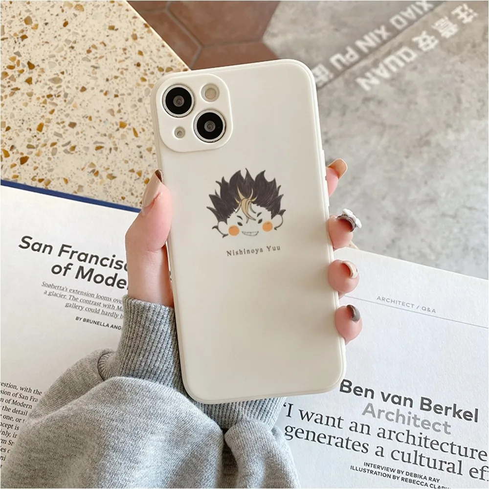 Japan Anime Oya Oya Oya Haikyuu Phone Case For Iphone 11 13 14 Pro Max X Xr Xs Max Se2020 12mini White Cover Case