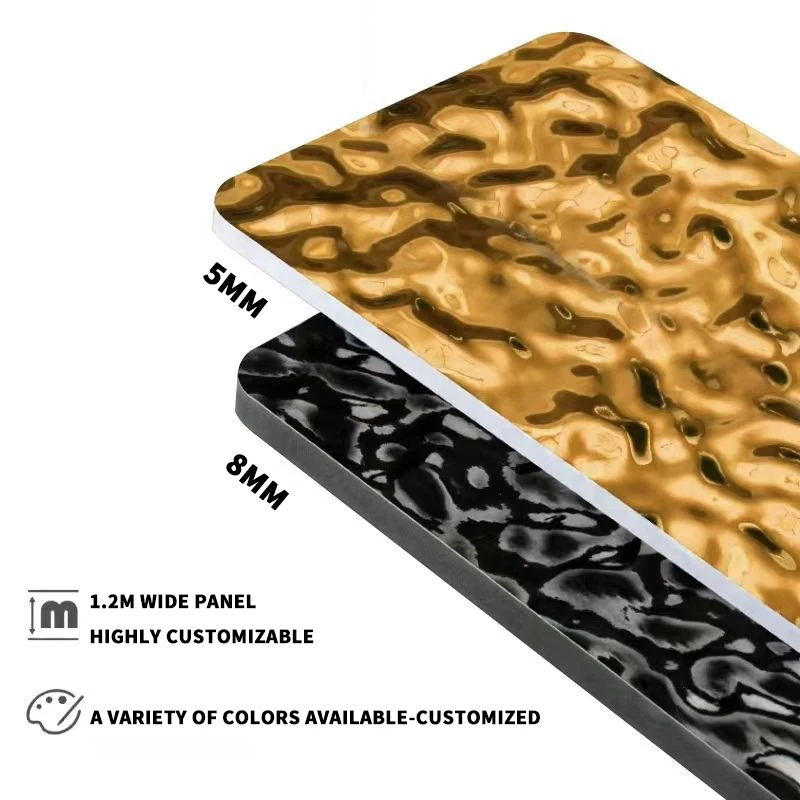 custom.High Quality Waterproof 3D Ripple Corrugated Wall Panel WPC Fluted Hotel Office Flat Apartment Staircase Decora