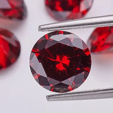 

Garnet Color 5A 3.0-15.0MM VVS1 Cubic Zirconia Round Cut Loose Gemstone For DIY Jewelry Ring Making Factory Wholesale Price