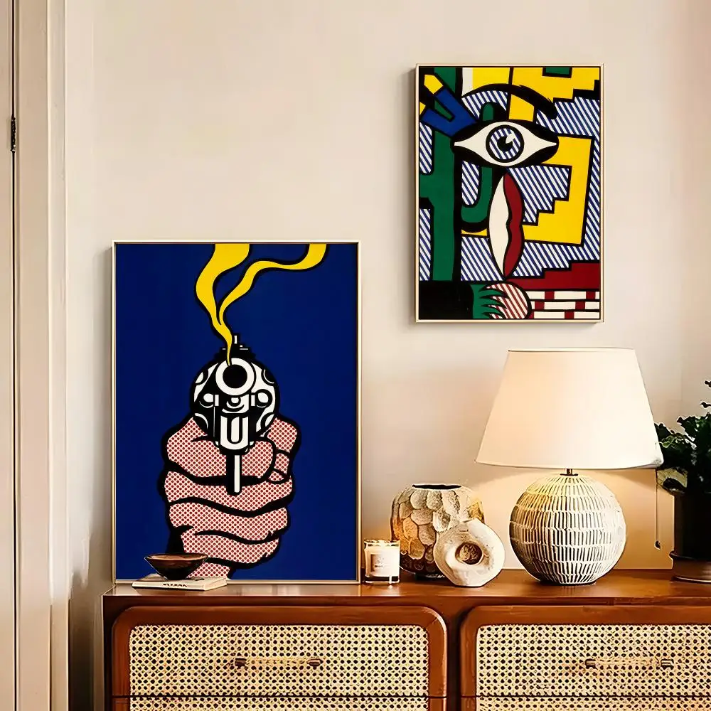 Art Roy L-lichtensteins Pop Abstract Poster HD art sticky wall waterproof home living room bedroom bar decoration