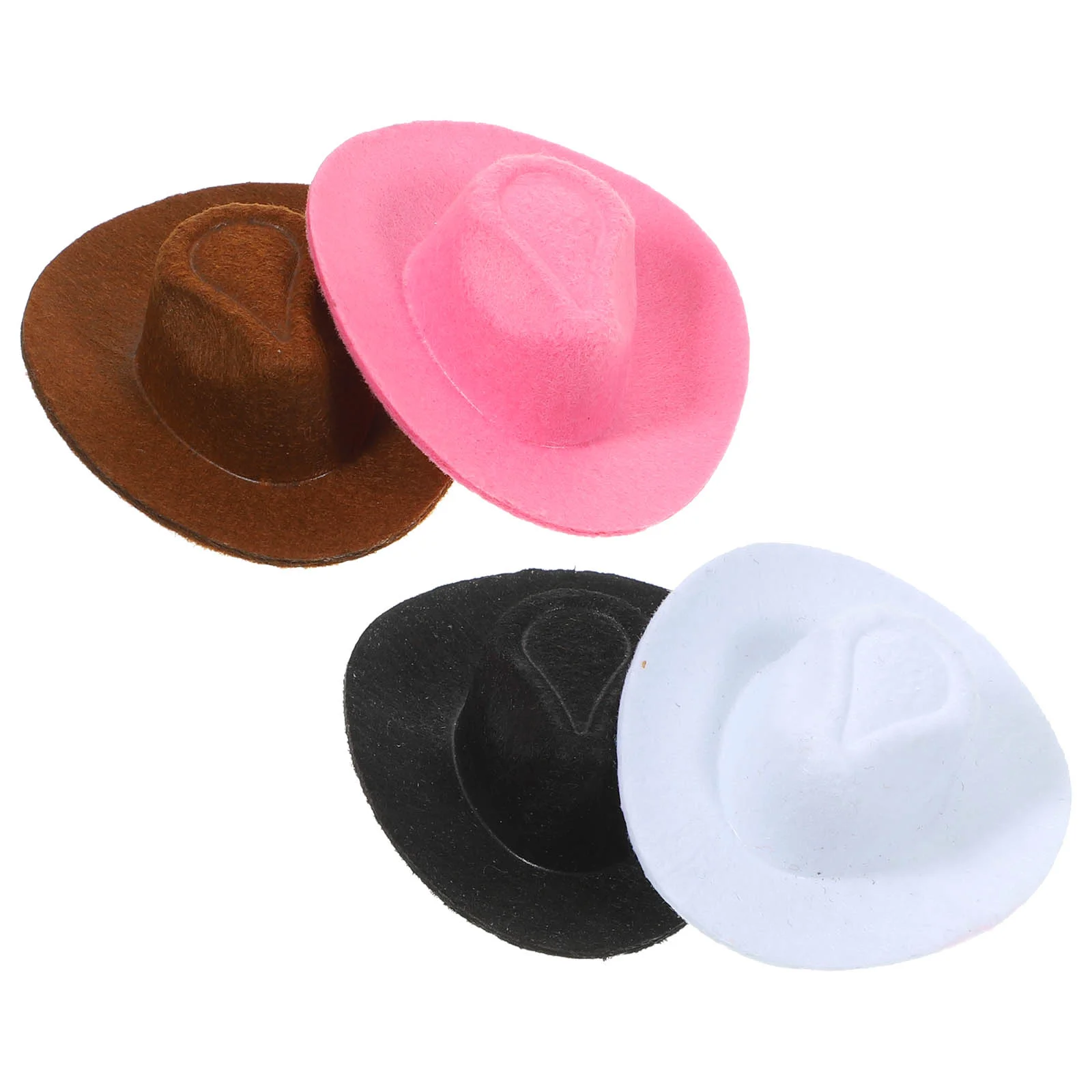 

4 Pcs Mini Cowboy Hat Hats for Crafts Mall Tiny Dolls DIY Accessories House Miniature Toy