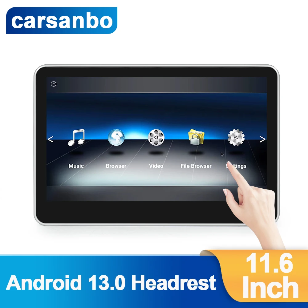 

11.6 Inch 2+32G Auto Touch Screen Tablet Android 13 Car Monitor Headrest Entertainment 4K Player Support HDMI Input and Output