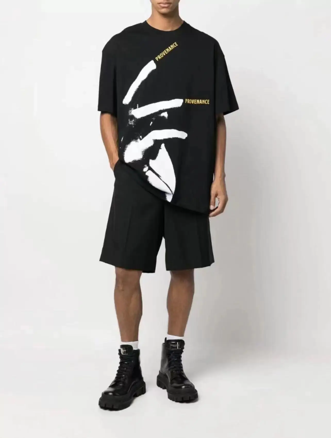 Black Raf Simons Provenance Tee Men Women High Street Raf Simons T-shirt Hand Claw Tops RS Short Sleeve