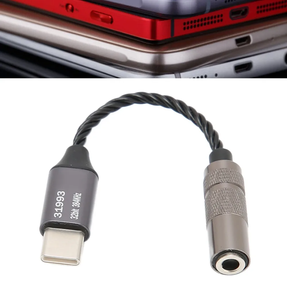 

32bit/384KHz USB C To 3.5mm Audio Adapter Plug and Play Type C To Audio Dongle Cable for Samsung S10 S9 Plus