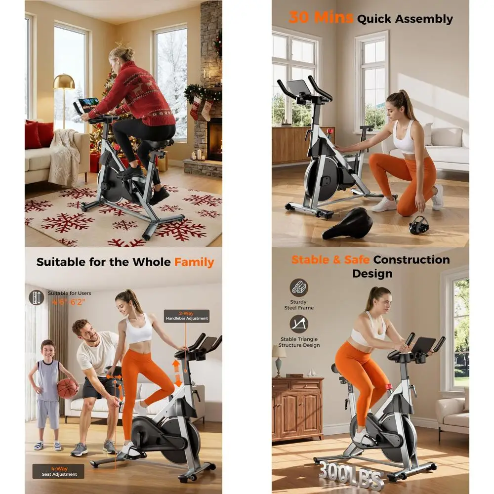 

Велотренажер для дома повышенной прочности: грузоподъемность 300 фунтов, бесшумный ход, ЖК-дисплей и подстаканник