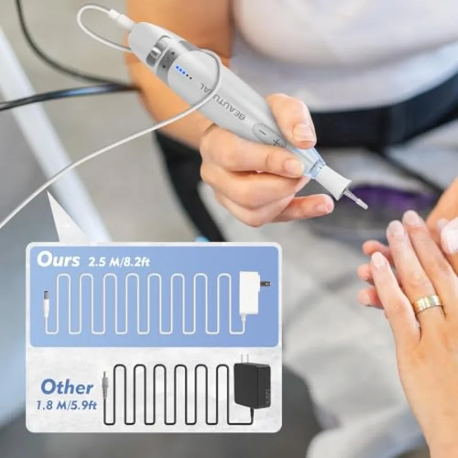 Professional Electric Nail Drill Machine with 10 Attachments and 20 Sanding Bands for Home Nail Art Manicure and Pedicure Low N