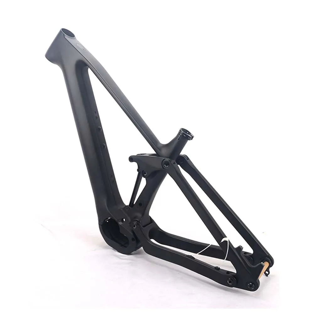 Winowsports E-MTB Bike Carbon Frame 29er Suspension Ebike frame Compatible with Bafang M820 Motor 410WH and F14 Battery