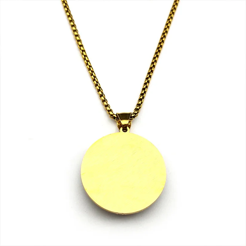 الفولاذ المقاوم للصدأ العربية رسالة العلم الأحمر مسلم الإسلام الله الزجاج ميدالية قلادة قلادة الذهب اللون القرآن سلسلة تميمة المجوهرات #2