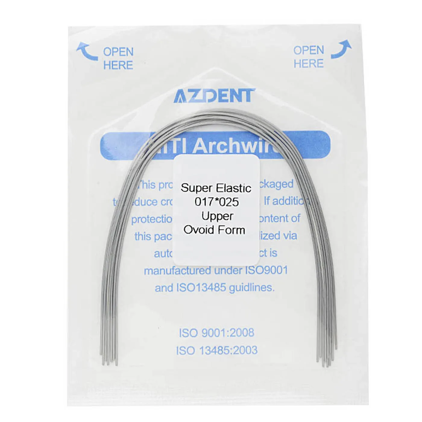 5 Packs AZDENT Dental Orthodontic Arch Wires Super Elastic NITI Alloy Rectangular Shape Ovoid Form 10pcs per Pack