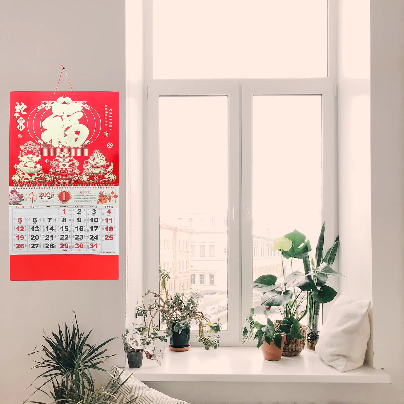 

Delicate Wall Calendar 2025 Chinese New Year Decorative Hanging Calendar Simple Structure Festive Atmosphere Home
