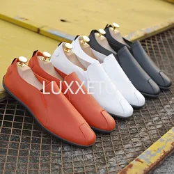 Men Leather Casual Shoes Autumn New Men Casual  Fashion Breathable Comfortable Wear Resistant Soft Sole Non Slip Leather Loafers