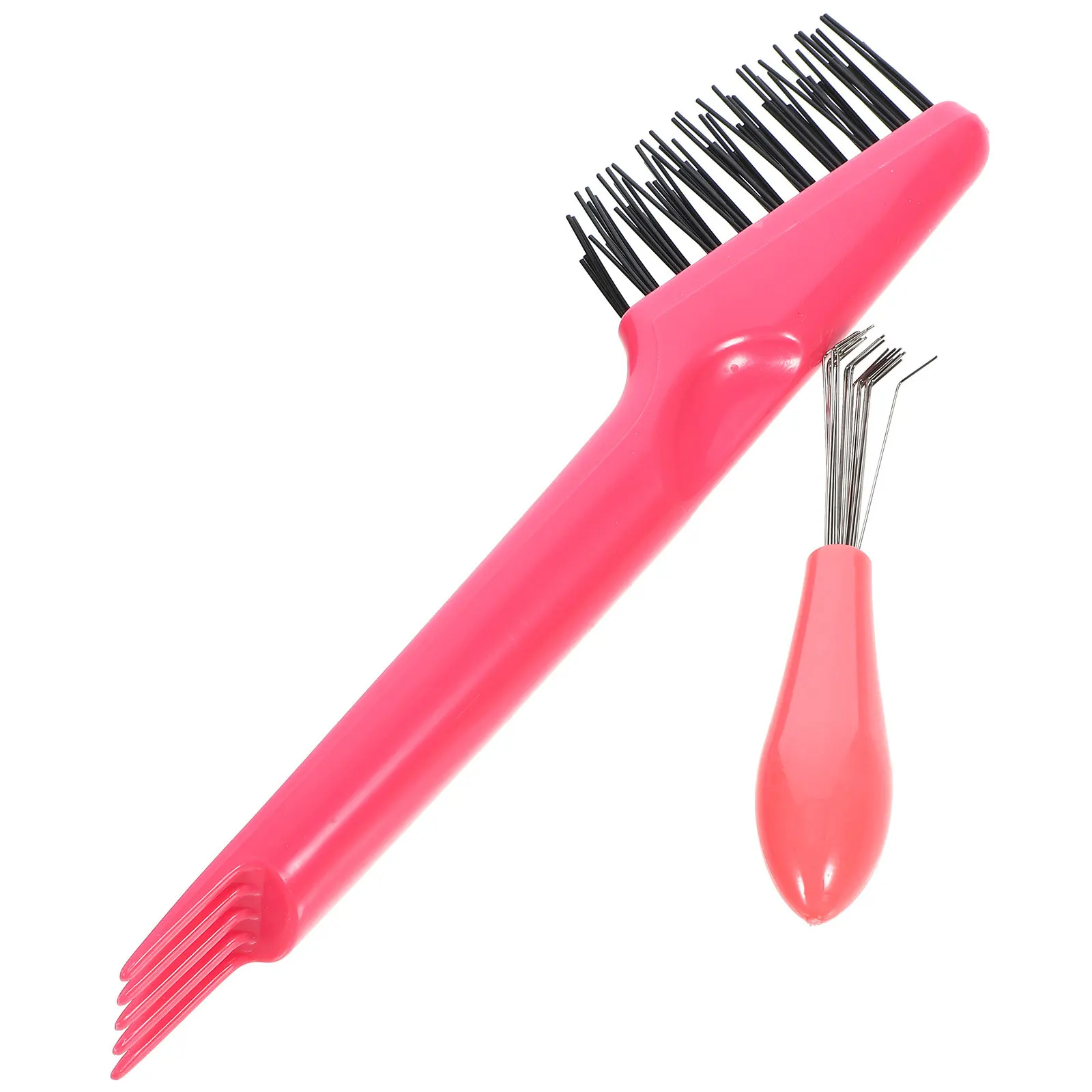 1Set Hair Brush Cleaner Comb Cleaner Brush Cleaning Tool Ergonomic Design Hair Removal Rake for Salon Home Comb Cleaning Tool view 6