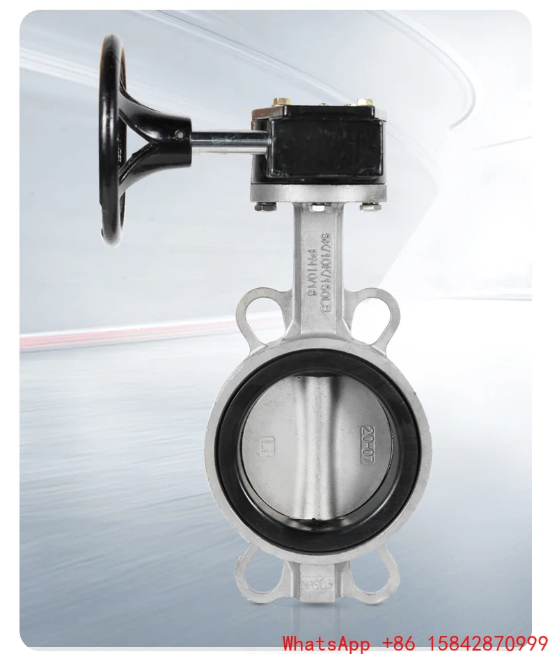 Válvula de mariposa con abrazadera de turbina D371X-16P, grifo de acero inoxidable, agua, fuego, HVAC