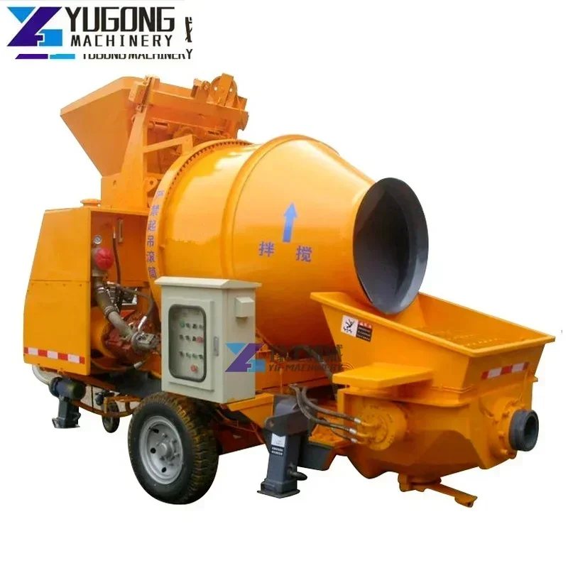 Trailer Mounted Electric Motor Mobile Concrete Pump Construction Machinery Concrete Mixer Pump