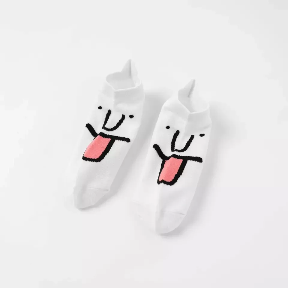 10 pairs lot pack Women men couples socks cute funny expression face cartoon Pattern Art Kawaii korean style cotton boat socks