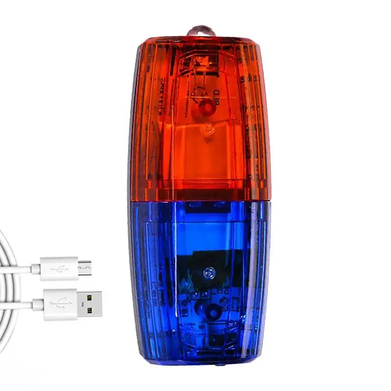 

LED Red Blue Multifunction Clip Flashing Warning Safety Shoulder Police Lights USB Charging Emergency Lamp Bicycle Accessories