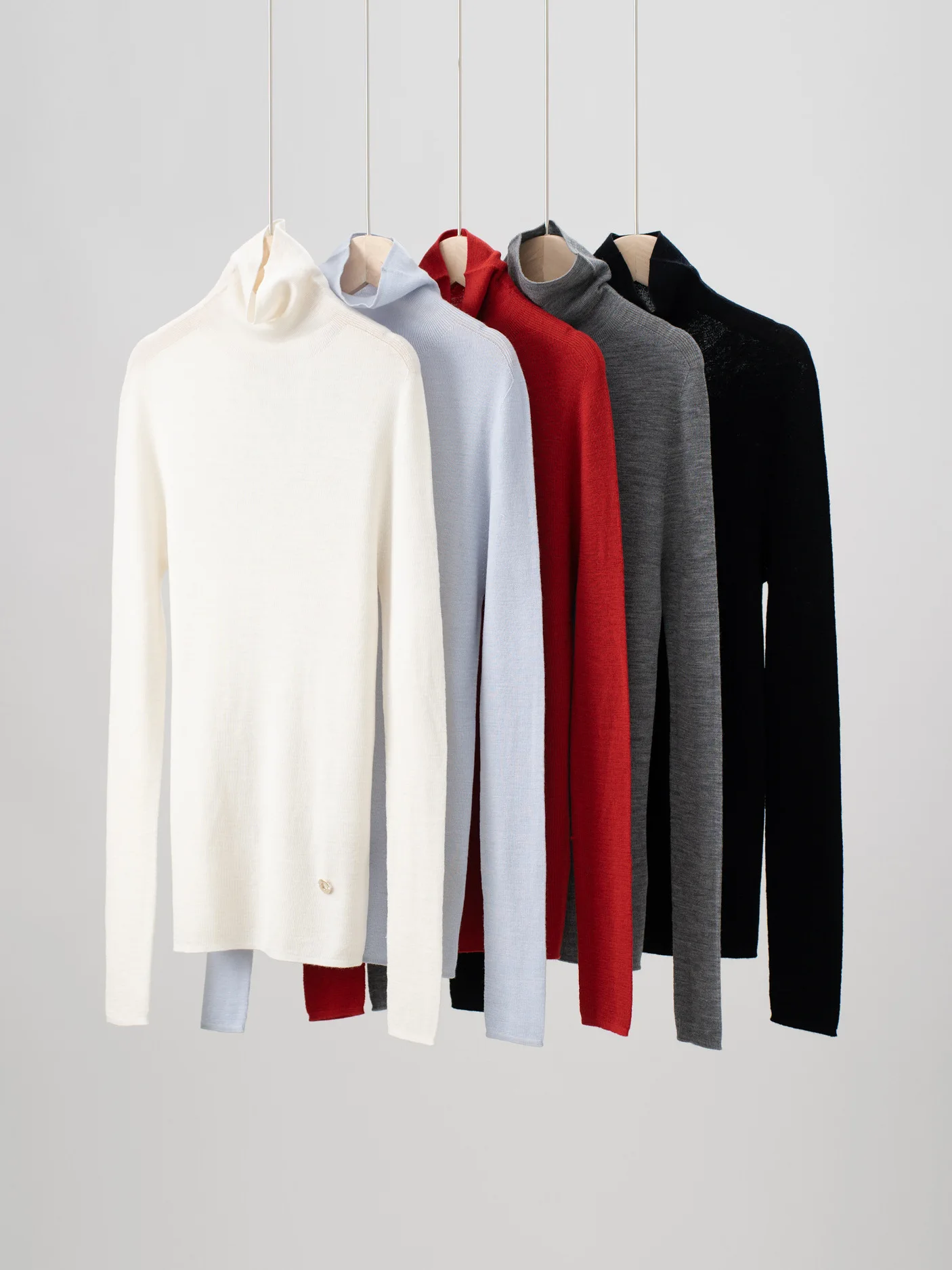 

Women's Clothing 25 Early Autumn new Wool High Neck Solid Color Long Sleeved Knitted Slim fit High Elasticity Versatile Top