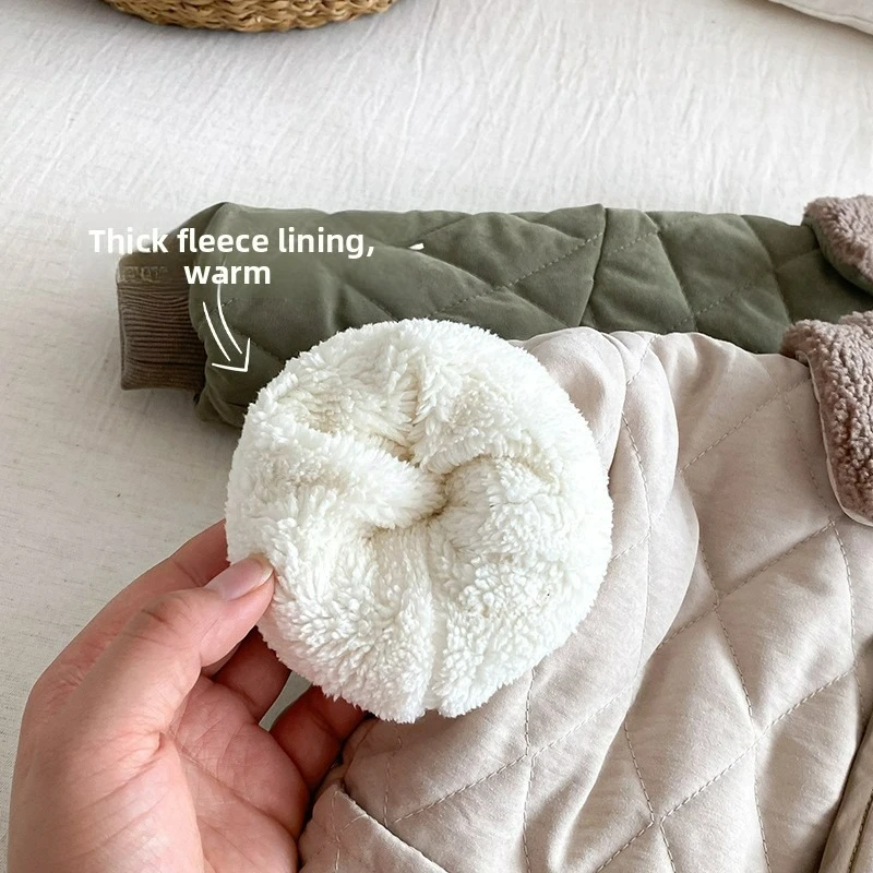Boys' Fur Collar Cotton Jacket 2025 New Winter Korean Version Quilted Thread Fashion Jacket Trend