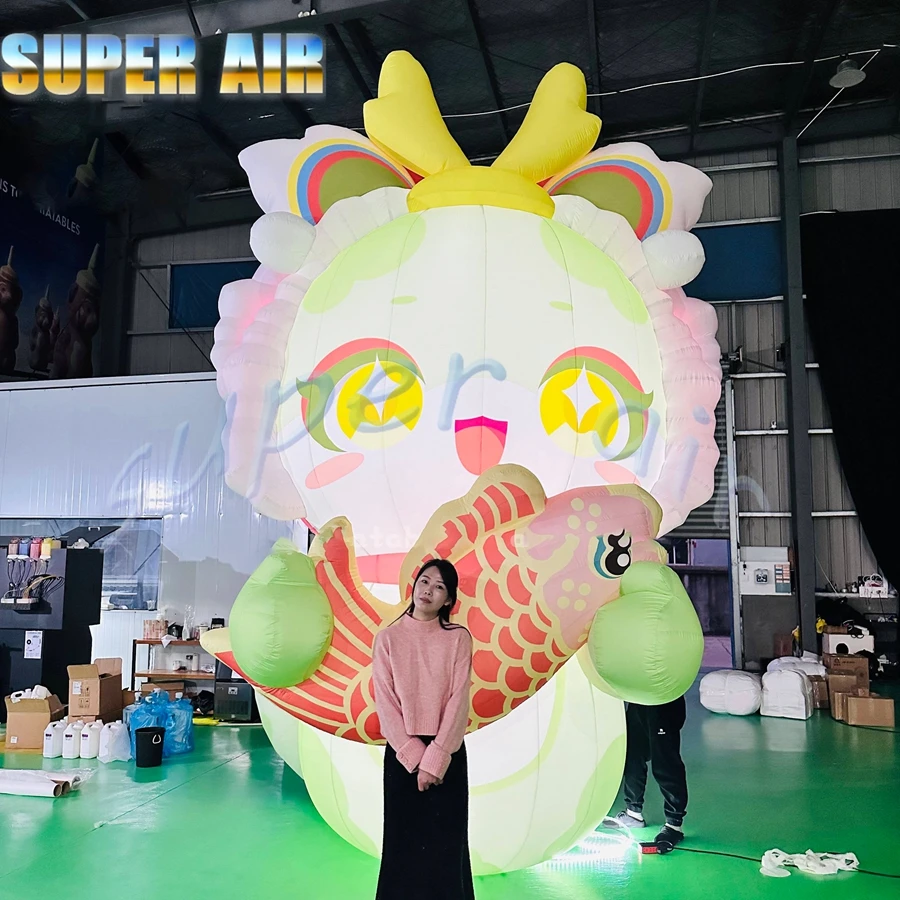 Schönes Design, heißer Verkauf, niedliche Cartoon-Figur, aufblasbarer Cartoon-Drache zur Dekoration