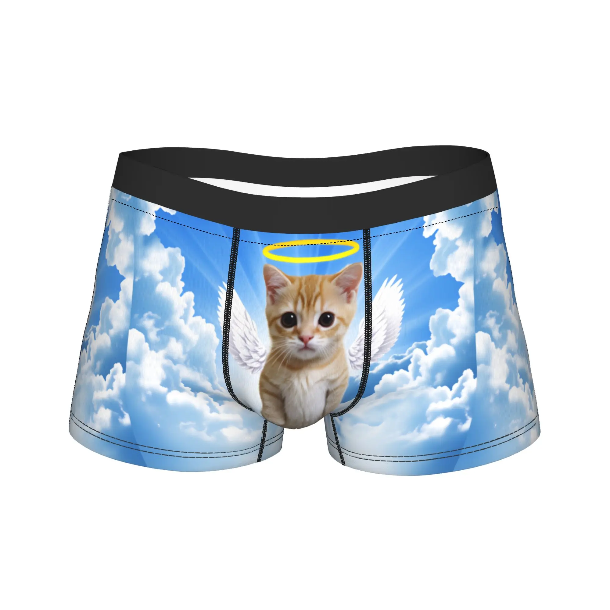 

Stairway to Heaven Cat Underwear Male Underpants Pattern Classic Boxershorts Hot Sale Shorts Briefs Plus Size