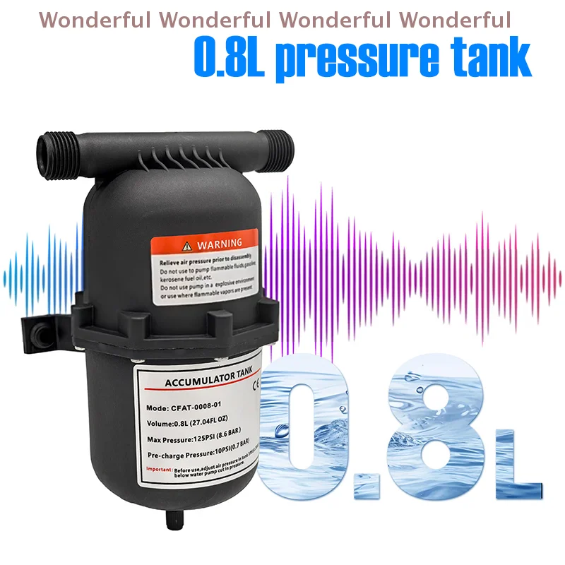 

Micro 0.8L Continuous Flow Diaphragm Water Pump Pressure Tank for RV Gas Storage Yacht - Compact Water Pressure System