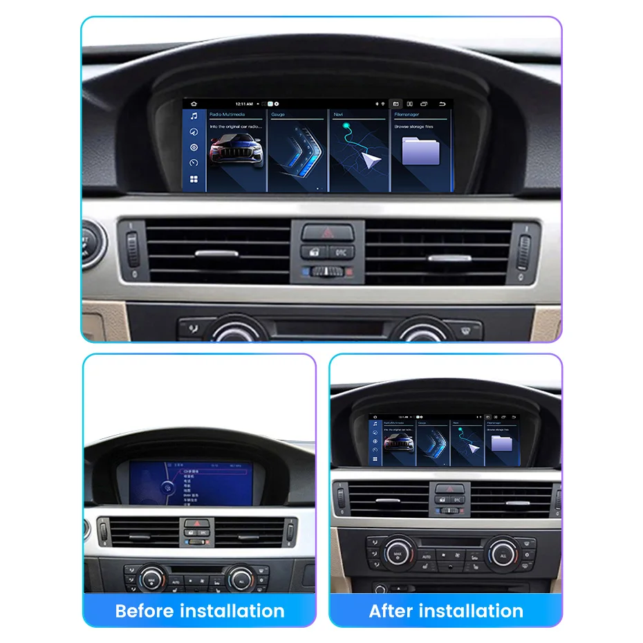 MEKEDE Android 15 Auto-Multimedia-Player für BMW 5er E60 E61 E63 E64 3er E90 E91 E92 E93 CCC CIC 4G WIFI DSP Kabelloses Carplay Android Auto Radio GPS-Navigation – Detail 6
