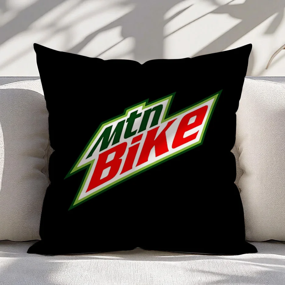 Decorative Throw Pillow Cover MTB Mountain Bike Cycling Sports Logo Print Cushion for Living Room Sofa Accent Home Decor Gift