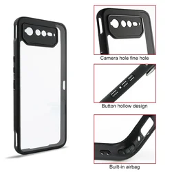 Luxury Matte Lightweight Shockproof Case For Asus ROG Phone 6 Pro 6D 6.78 inches TPU Frame Hard Plastic Transparent Back Cover