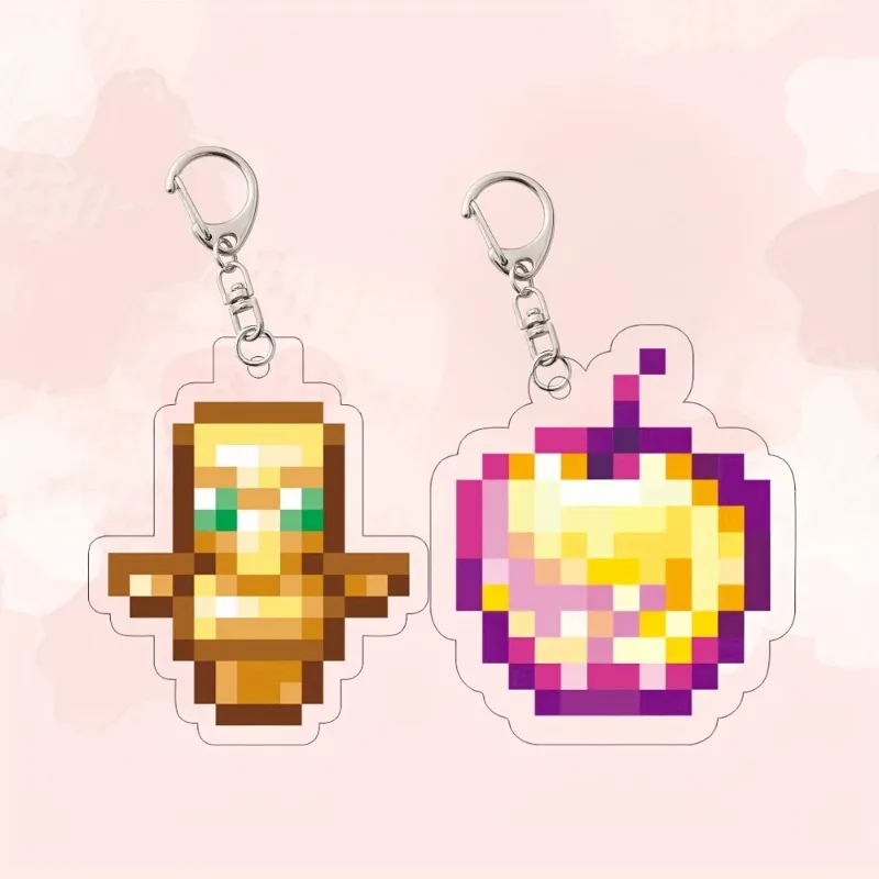 Lote de 5/10 Llaveros de Minecraft (Envío Aleatorio): Totem de la Muerte, Espada de Diamante, Manzana Dorada Encantada, Colgante para Mochila Escolar, Juguete Pequeño