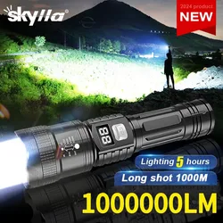 Portable Rechargeable LED Flashlights High Power Military Tactical Flashlight Zoom Torch Lamp For Outdoor Camping Fishing