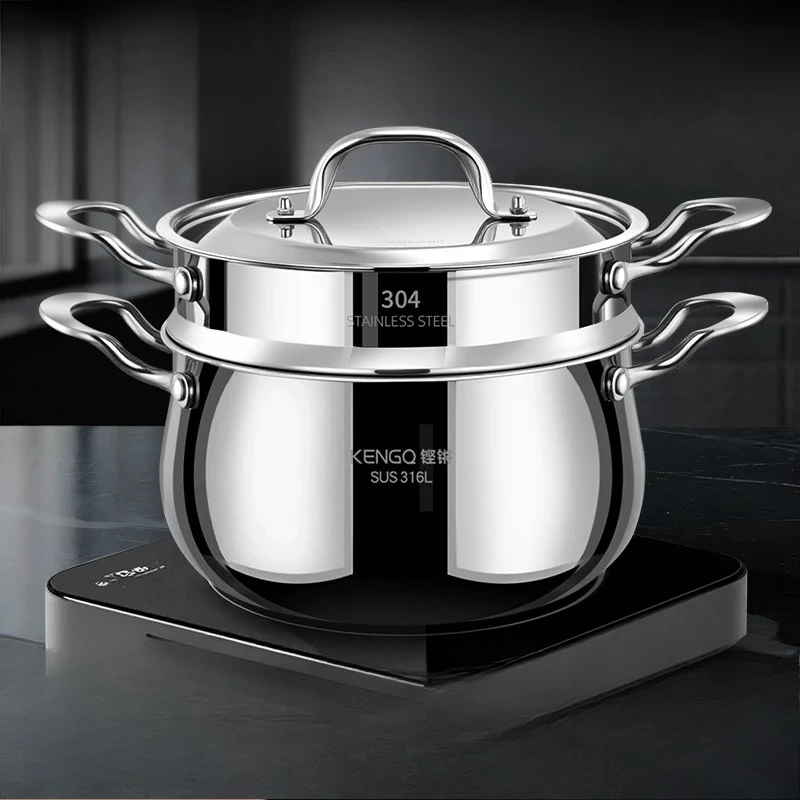 

LMM household induction cooker special drum-shaped big belly pot binaural cooking integrated pot