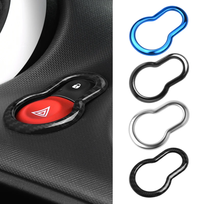 

Car Interior Hazard Warning Lights Switch Button Cover Decorative Frame Center Console Accessories For Smart 453 Fortwo Forfour
