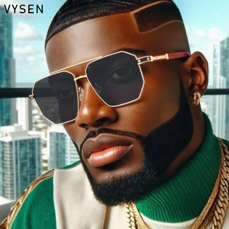 

Oversized Square Punk Sunglasses Men 2025 Luxury Brand Vintage Polygon Double Beam Sun Glasses For Male Driving Eyewear Shades