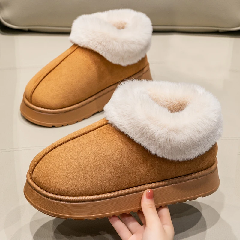 Women's Autumn And Winter Cotton Slippers With Thick And Soft Soles For Outdoor Wear, Comfortable And Warm At Home, Anti-slip
