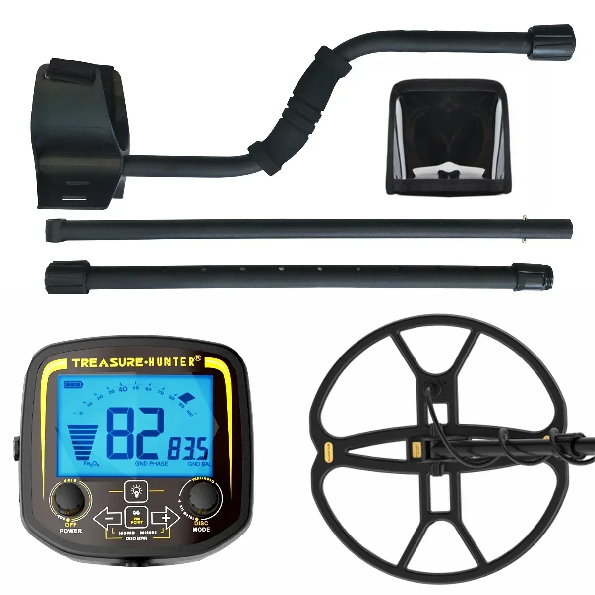 Treasure Hunter GX850 W/ Battery 13inch Coil Metal Detector Professional Underground High Sensitive Waterproof Gold Detector