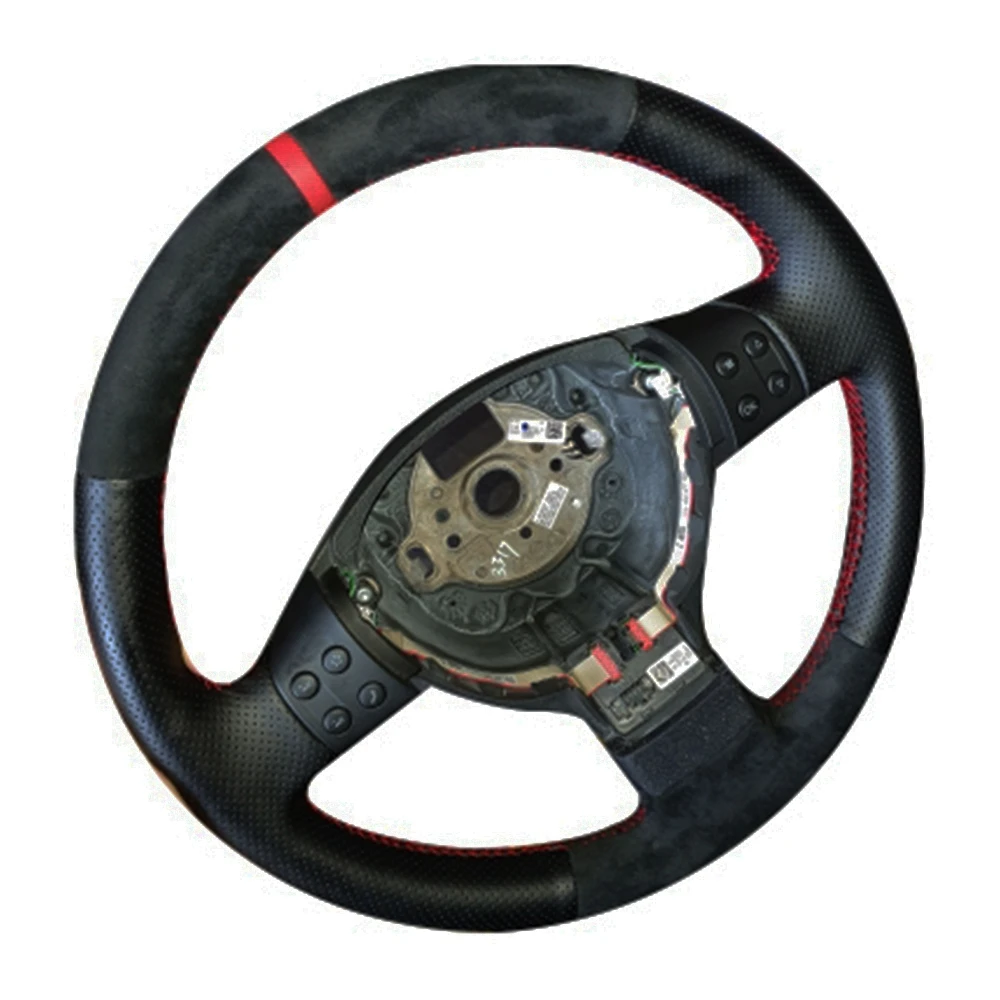

DIY Customized Braid Car Steering Wheel Cover Anti-Slip Suede Leather For Volkswagen Passat B6 Golf 5 Mk5 VW Jetta 5 Mk5 Tiguan