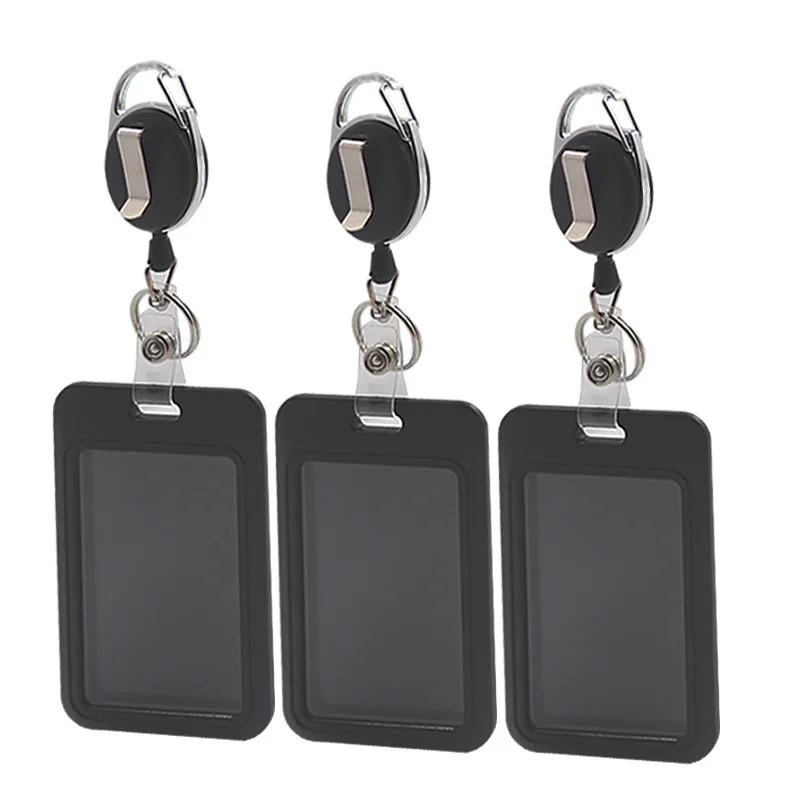 Stylish And Simple Document Card Holder Retractable Sliding Cover Card Holder Bus Card ID Card Manufacturer Card Holder