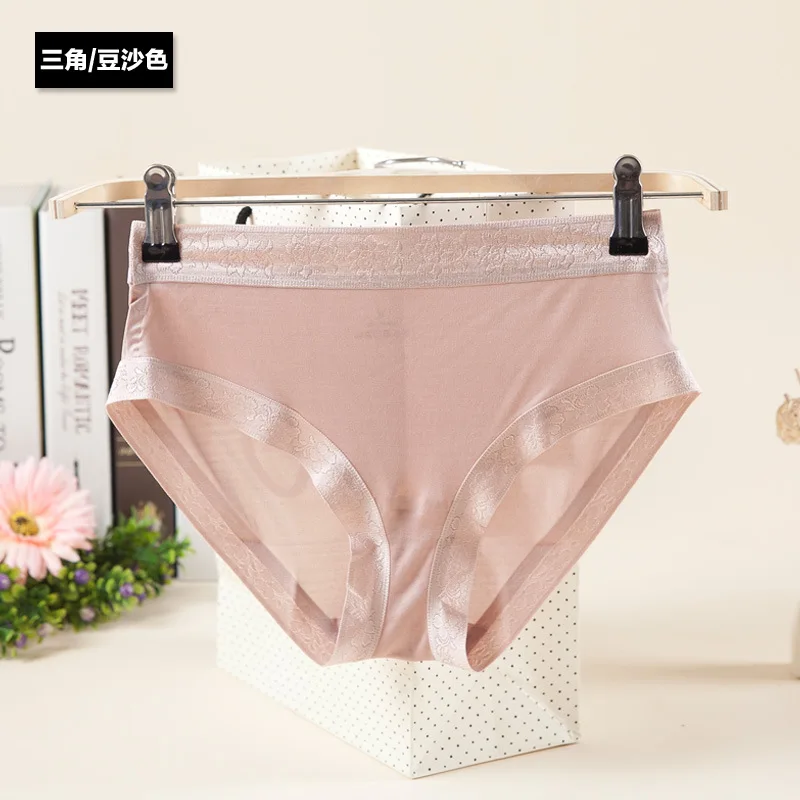 Birdtree Women Lace Panties, 100% Real Silk Comfortable Healthy Everyday Wear, Pink White Mid-Waist Package Lace Briefs U34705C - Image 4