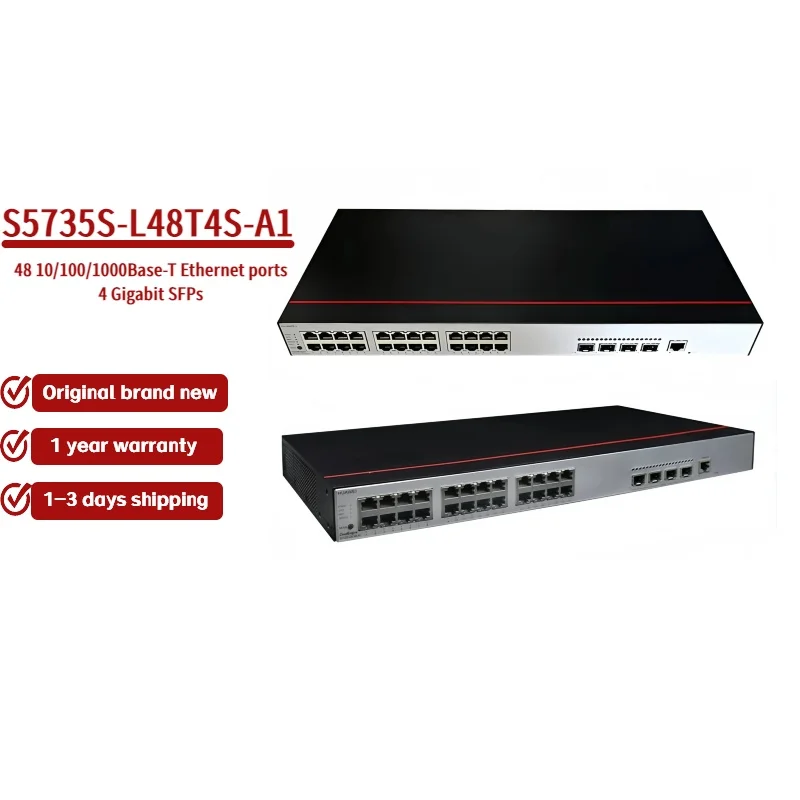 

【Brand new】Competitive Price 48-Port Gigabit Network Switch S5735S-L48T4S-A1 Industrial Ethernet Switch PoE SNMP QoS Fast Ethern