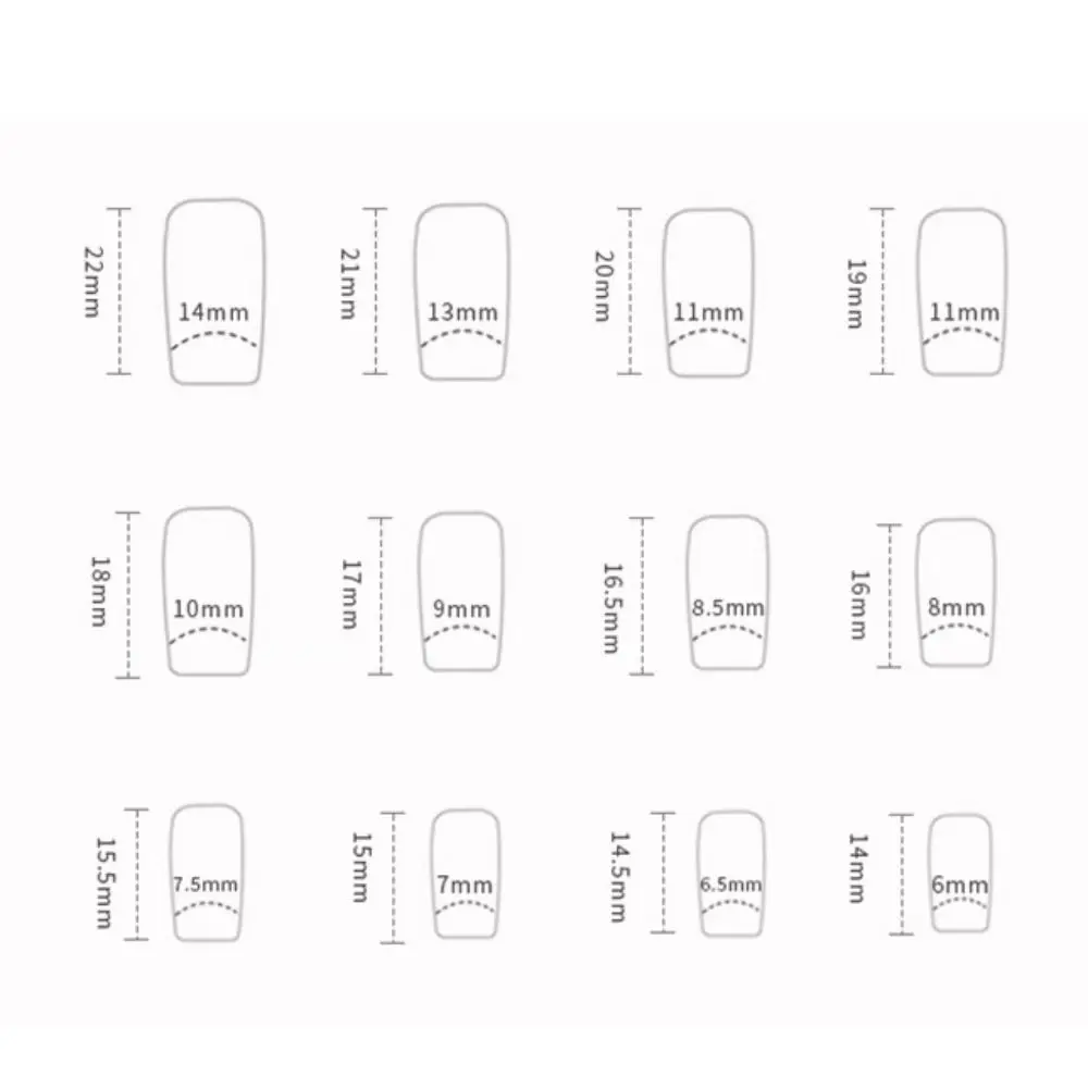 أطراف أظافر بغطاء كامل اضغط على الأظافر DIY متوسطة الطول برأس مربع أظافر صناعية فرنسية #5