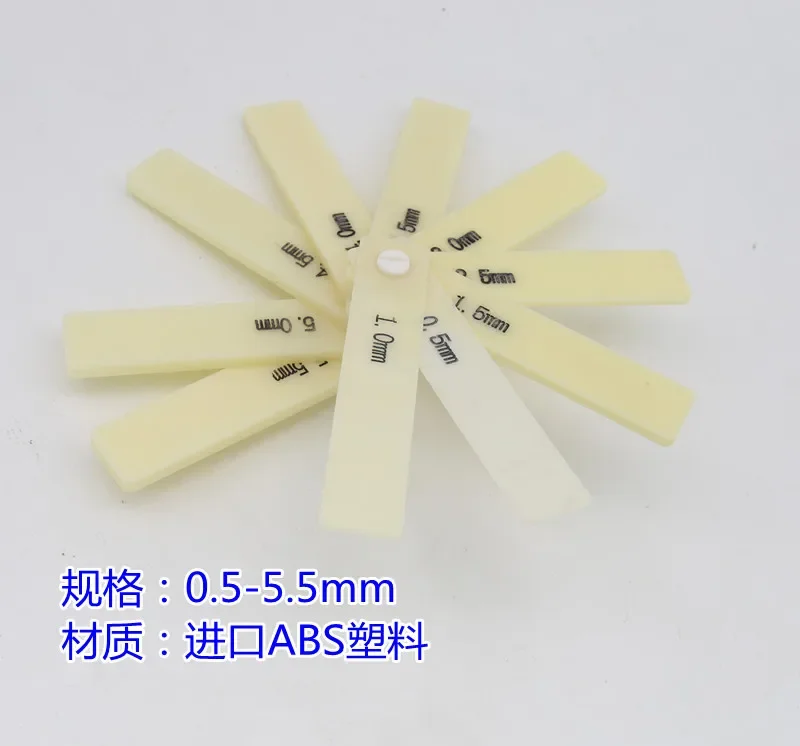 

ABS 0.5-5.5mm - customized irregular feeler gauge - plastic thickness gauge