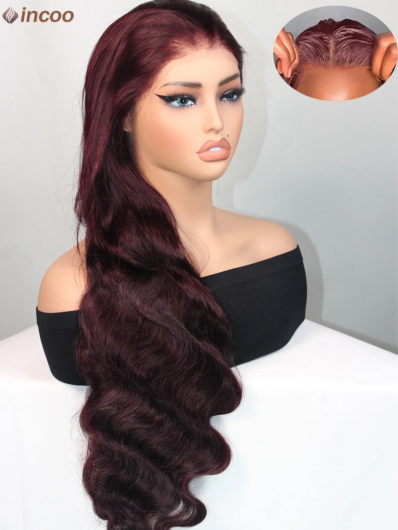 

Burgundy Lace Front Wigs Ready To Go Glueless Wigs Human Hair Wigs Body Wave 9x6 Ginger Lace Front Wigs Red Colored Pre cut Wig