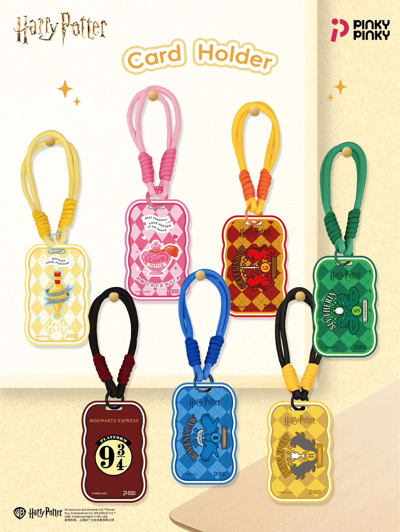 Pinky Harry Potter Card Holder Bag Charm Bus Card Protector for Commuting Outing Gifting for Fans Students&Office Workers