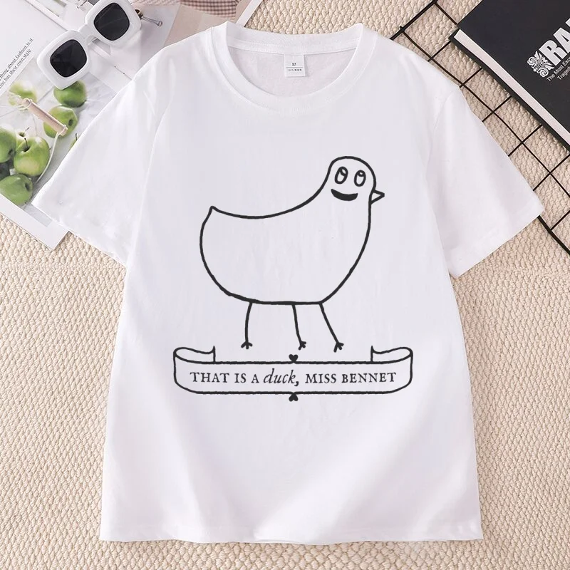 Other Bennet Duck T Shirt Women Men Pride and Prejudice Tshirt Casual Round Neck Printed Cotton Short Sleeve Tshirts Unisex